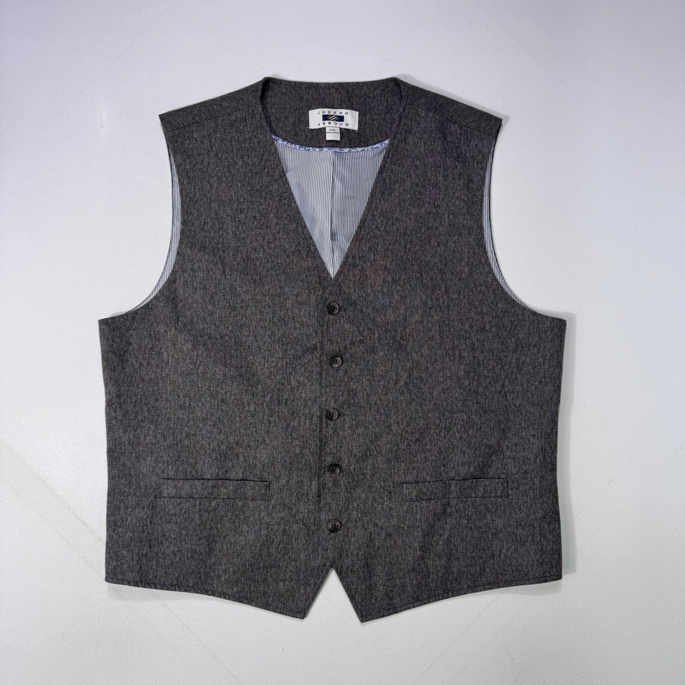 Joseph Abboud Mens XXL Gray Suit Vest Formal Wedding Groomsman Dress Waistcoat